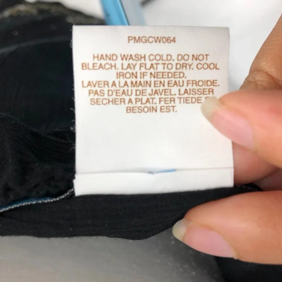 NWT Marciano Black Cotton Halter Top  w Gold Studded Paisley Embroidery size L - Picture 12 of 15